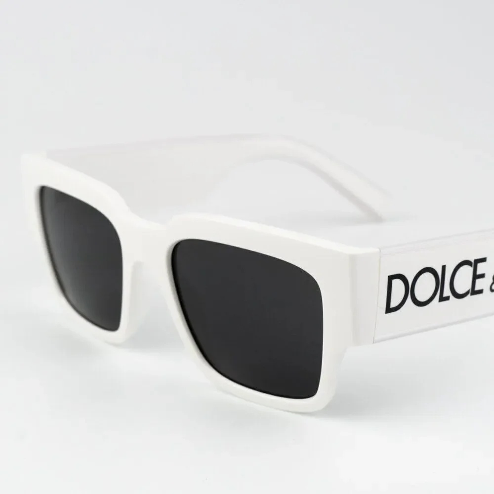 SALE! NEW D&G DG6184 331287 White Dark Grey Square Unisex Sunglasses